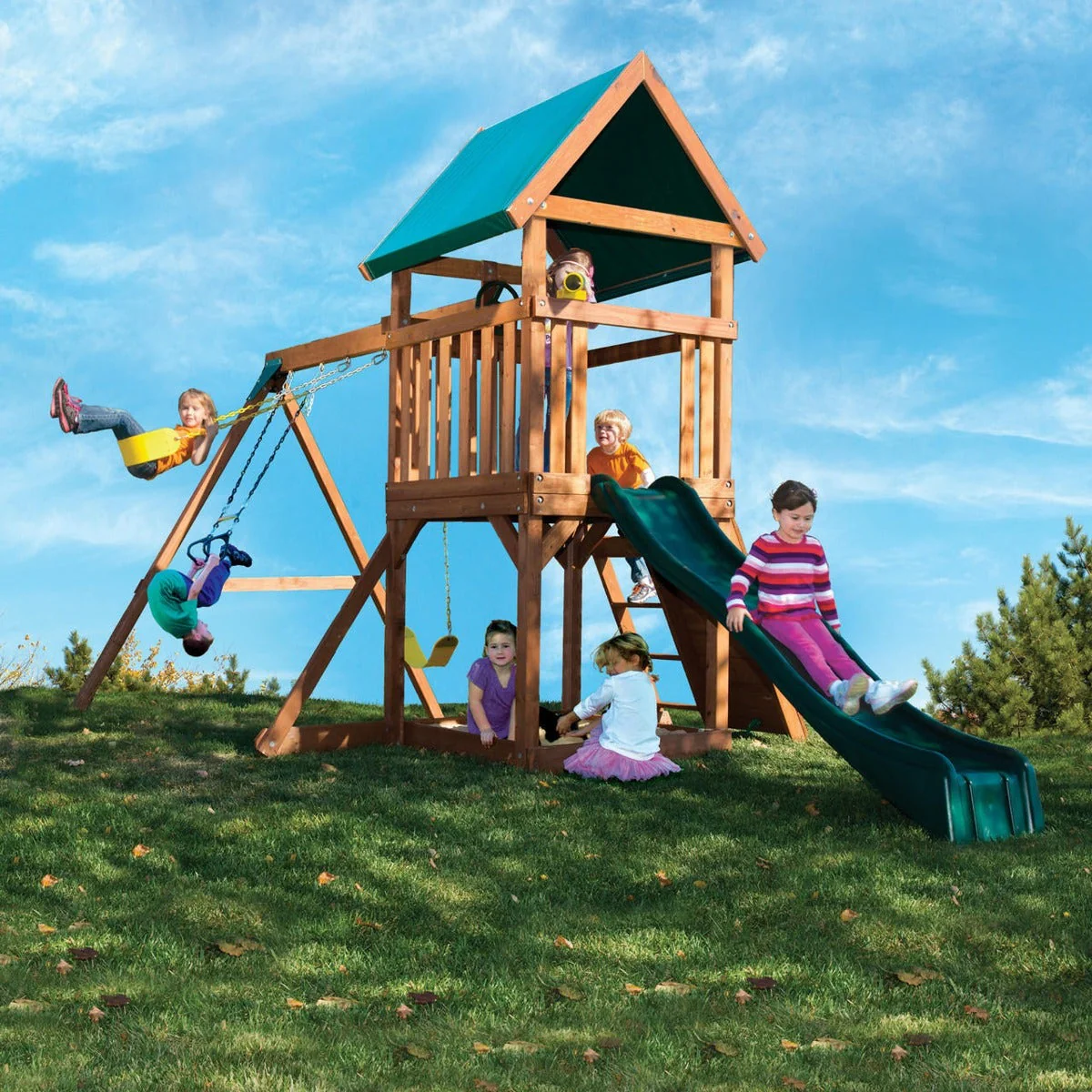 High Flyer Wooden Swing Set by Swing-N-Slide - Installation Available (Assembly) - Image 11
