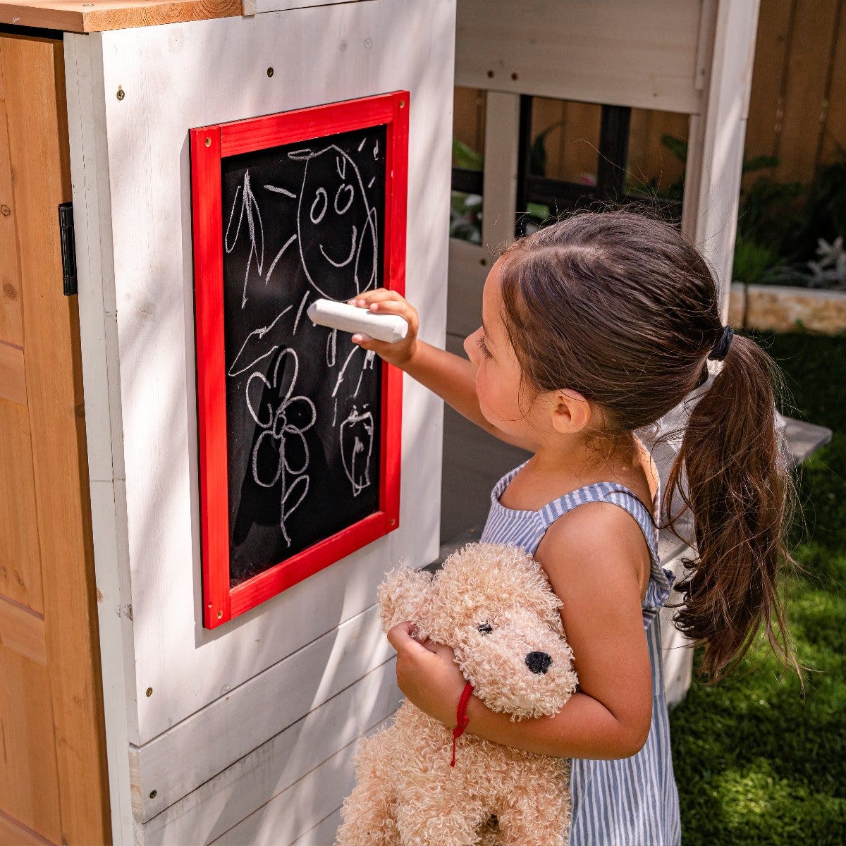 Modern Outdoor Playhouse - White & Raven - Image 3
