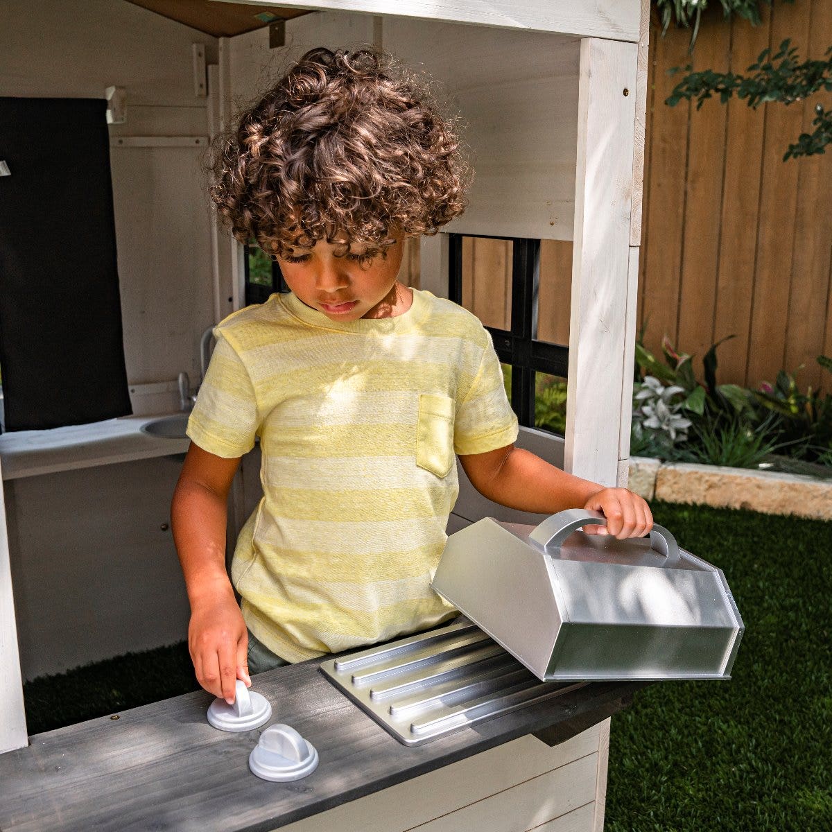Modern Outdoor Playhouse - White & Raven - Image 6